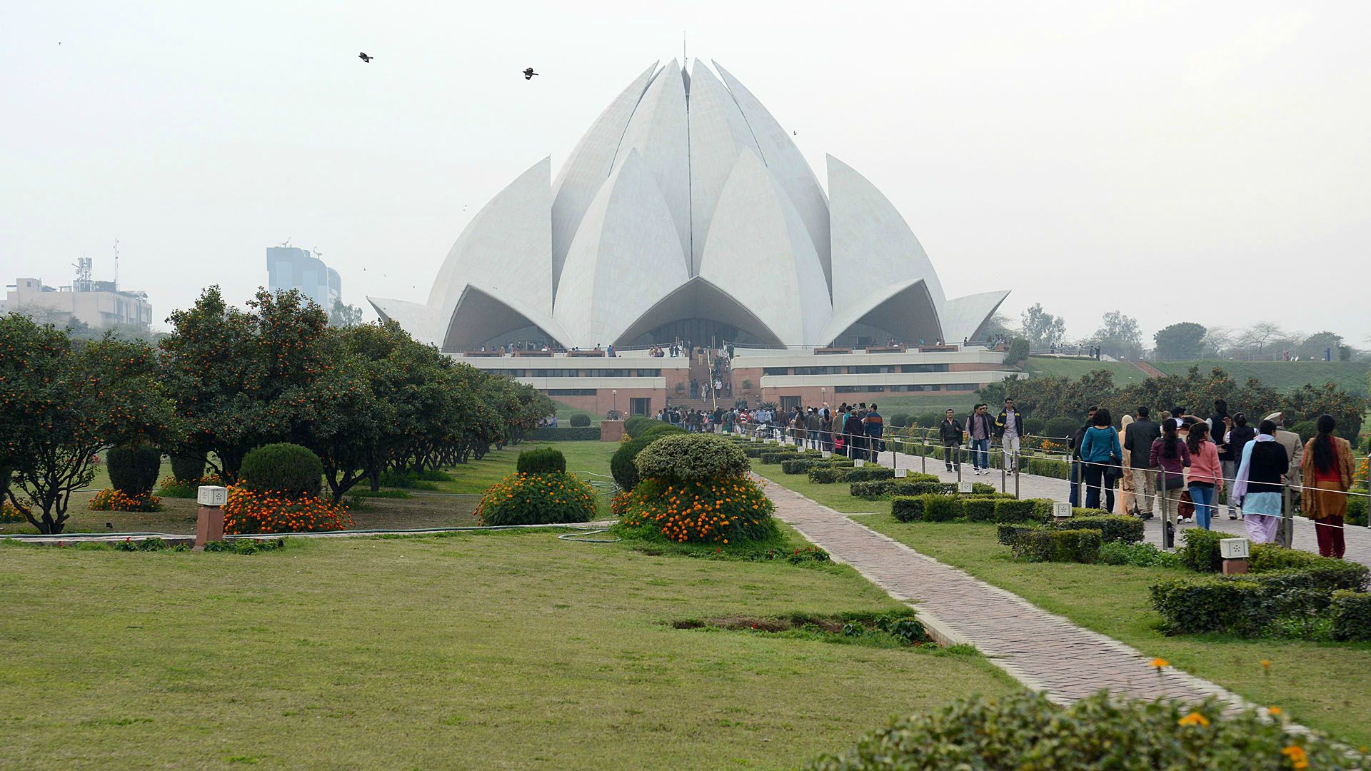 Lotus Temple (Świątynia Lotosu) - największa świątynia bahaistyczna w Indiach. Wys. 34 m